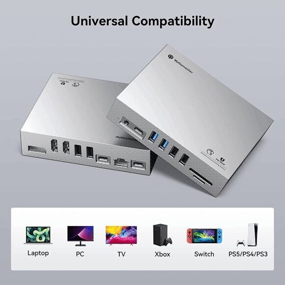 USB C Displaylink Docking Station for M1/M2 MacBook Pro/Air, 15 in 1 USB-C Dock - Picture 5 of 15